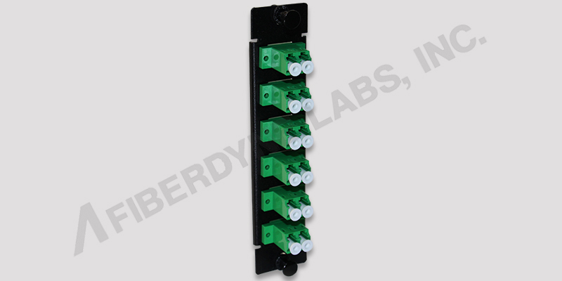 6 Position LC Panel, Pre-Loaded with 6 Duplex LC/APC SM Adapters