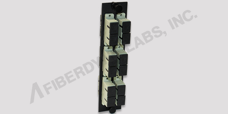 6 Position SC Panel, Pre-Loaded with 6 Duplex SC MM Adapters