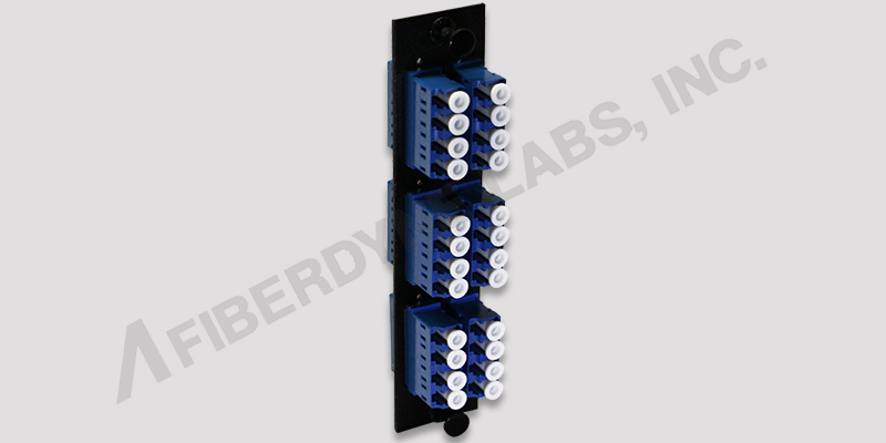 6 Position LC Adapter Panel, Pre-Loaded with 6 Quad LC Blue Adapters