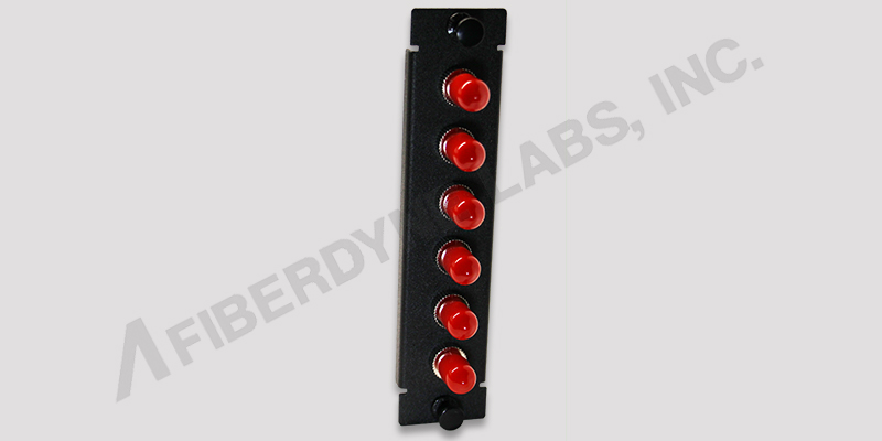 6 Position ST Panel, Pre-Loaded with 6 Simplex ST MM Adapters, 62.5um or 50um