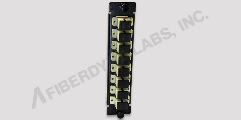8 Position SC Panel, Pre-Loaded with 8 Simplex SC MM Adapters