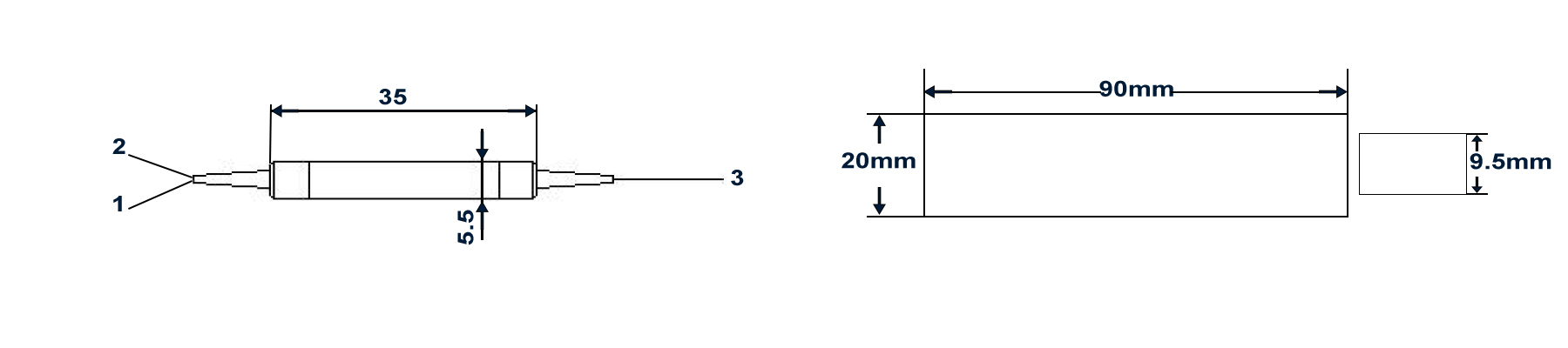 Polarization Beam Combiner/Splitter Drawing