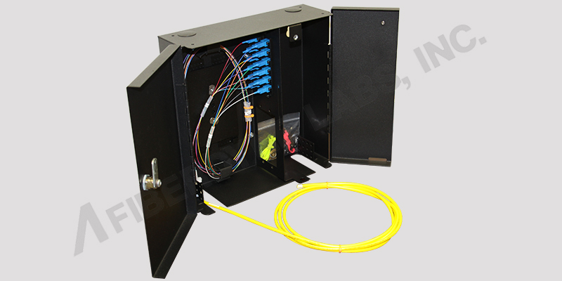 12 Fiber Wallmount Termination Box Loaded Owner View